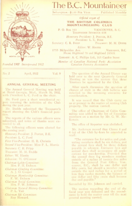 The B.C. Mountaineer 1932 April thumbnail